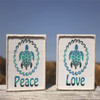 Ombre Sea Turtle Peace Block Sign

Add a touch of whimsy to your home decor with this adorable turtle box sign! Wood box sign features ombre turtle design with peace and love sentiments and rope trim border. 1 of each style.

DETAILS

Material: Wood
Size: 5"sq