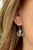 Larimar octopus drop earrings in sterling silver with French wire hooks — genuine Larimar gemstone — Crabby Mermaid