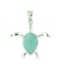 Sterling Silver Larimar Turtle on 2mm natural Portuguese cork