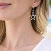 Pair of sterling silver open silhouette Honu sea turtle earrings on white background — .925 sterling silver French wire hooks