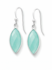 Sterling silver marquis earrings with aqua chalcedony gemstones, lightweight coastal jewelry