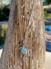 Larimar Turtle Necklace on .925 Sterling Silver - 18"

Made natural Larimar and genuine 925 Sterling Silver, this beautiful necklace is a stunning addition for anyone who loves the ocean and sea turtles.