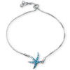 Blue opal starfish bolo bracelet in .925 sterling silver with adjustable toggle closure — Crabby Mermaid