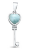Key To My Heart Larimar Necklace in Sterling Silver
What better way to show your love than giving a  "Key to my Heart" Larimar necklace. Available in 18" or 20" Sterling Silver Chain.
Perfect for that special someone in your life.
Charm dimensions: 1.25"