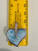 Genuine Larimar heart pendant measuring 1.25 inches on ruler — hand assembled by Crabby Mermaid