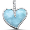 You Have My Heart Natural Larimar and CZ .925 Sterling Silver Necklace - 18"
Our beautiful You Have My Heart Necklace is a perfect way to show your love to someone special. Made of natural larimar, CZ, and .925 Sterling Silver, this is sure to be an eye-catching addition to your jewelry collection.
Heart Pendant Dimensions: 1"