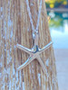 Sterling silver starfish necklace displayed on driftwood — coastal jewelry — Crabby Mermaid
Kiss, kiss, make a wish with this beautiful starfish Sterling Silver Pendant Necklace.

Starfish .925 Sterling Silver Pendant:¬†0.75 inch