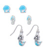 Aqua Mermaids on Wires Earrings - Set of 3

Dive into a sea of style with these Aqua Mermaids on Wires Earrings - Set of 3! You'll feel like a real-life mermaid with these adorable accessories adorning your lobes. The set includes a mermaid dangling from a wire, a flip flop post set, and a shell post set - all silver plated with a blue enamel coating for that coastal vibe.

Not only are these earrings perfect for adding a touch of nautical flair to your beachy outfit, but they're also a great conversation starter. Just watch as people get shell-shocked by your mermaid bling! And don't worry, the wires won't weigh you down - you'll be light as a flip flop.

Whether you're a mermaid at heart or just looking to add some ocean-inspired jewelry to your collection, these Aqua Mermaids on Wires Earrings are sure to make a splash. So why settle for plain old boring earrings when you can have a set that's shell-tastic? Get yours today and let the sea-crets of your style shine!