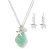 starfish necklace and earring set sea glass style coastal jewelry set