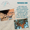 Portuguese cork is natural and renewable — cork tree is never cut down to harvest bark — Crabby Mermaid cork jewelry