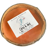 Citrus and mint half shell coconut candle top view with Crabby Mermaid label — 5.5 oz soy coconut wax candle on white background