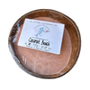 Coconut beach coconut shell candle with tropical palm tree beach background — soy coconut wax candle — Crabby Mermaid