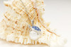 Silver sea turtle pendant with sapphire crystal shell wrapped around freshwater pearl - Dublin Assay Office Irish coastal jewelry