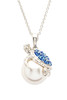Sterling silver sea turtle necklace with turtle clinging to freshwater pearl - Drops of Joy collection handcrafted in Ireland