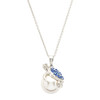 Sterling silver turtle and pearl necklace on 18 inch cable chain - ocean jewelry gift handcrafted in Ireland