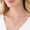 Rose gold plated pavé cubic zirconia starfish necklace worn by model - dainty sterling silver coastal jewelry - Crabby Mermaid