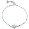 Larimar sea turtle adjustable bracelet in sterling silver on white background showing bolo clasp and turtle charm ‚Äî Crabby Mermaid