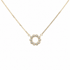 Sunshine Bloom gold plated open circle necklace with cubic zirconia stones on white background — Crabby Mermaid