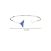 Sterling silver whale tail cuff bangle dimensions - 18mm wide - sapphire blue crystals and freshwater pearl - Crabby Mermaid