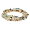 Stone Wrap Amazonite Gold bracelet on white background showing full wrap style — Crabby Mermaid