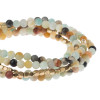 Close-up detail of Amazonite beads and gold accent beads on stone wrap bracelet - Crabby Mermaid