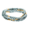 Stone Wrap Blue Howlite Gold bracelet on white background showing full wrap style — Crabby Mermaid