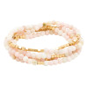 Stone Wrap Pink Opal Gold bracelet on white background showing full wrap style - Crabby Mermaid