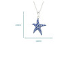 Size chart for sterling silver sapphire blue starfish necklace - 19mm wide by 29mm tall - handcrafted in Ireland - Crabby Mermaid