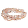 Stone Wrap Morganite and Black Tourmaline bracelet on white background showing full wrap style - Crabby Mermaid