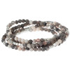 Stone Wrap Ocean Agate bracelet on white background showing full wrap style - Crabby Mermaid