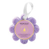 Spongellé French Lavender Wild Flower body wash infused buffer on white background showing label and flower shape — Crabby Mermaid