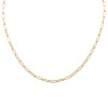 Close-up of 4mm gold paperclip chain links on white background - 18K gold PVD stainless steel - Crabby Mermaid