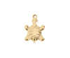 18K gold PVD sea turtle charm close-up detail on white background — 13mm x 20mm