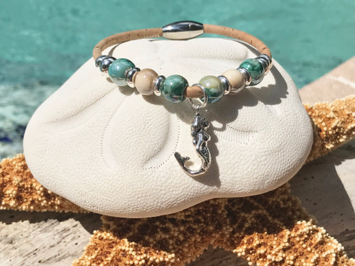 Sterling Silver Mermaid Bracelet on Eco-friendly Cork