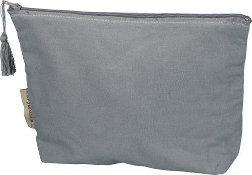 BeYouTiful cotton zipper pouch back view showing solid back and tassel zipper detail - Crabby Mermaid