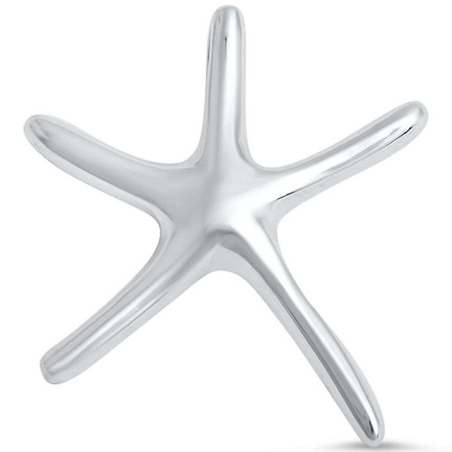 Sterling silver starfish pendant necklace on white background — .925 sterling silver — Crabby Mermaid
Kiss, kiss, make a wish with this beautiful starfish Sterling Silver Pendant Necklace.

Starfish .925 Sterling Silver Pendant: 0.75 inch