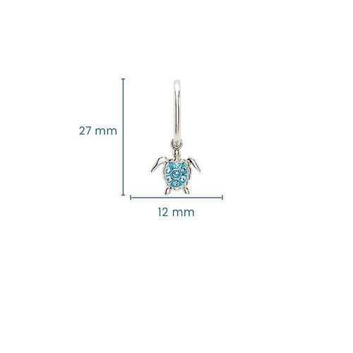 Sterling silver aquamarine turtle drop earrings 12mm x 27mm ‚Äî Dublin Assay Office hallmarked Irish coastal jewelry