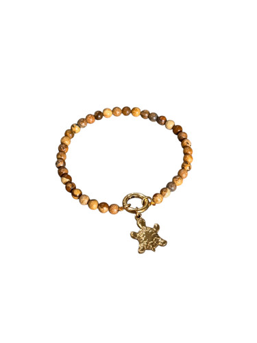 Earth & Ocean Guardian Turtle Bracelet
Picture Jasper & gold turtle charm