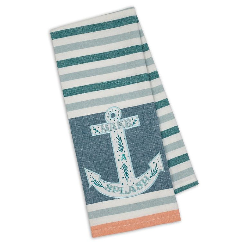 Make Splash Anchor Embellished Dishtowel

18 x 28"

100% Cotton

Machine wash cold separately | Gentle cycle | Tumble dry low | Low iron | Wash separately before use.