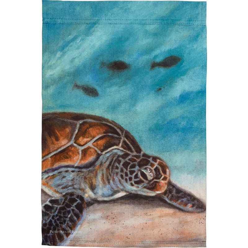 Sea Turtle Garden Flag

A double-sided polyester garden flag featuring a design of a sea turtle in the ocean. Design is replicated from original artwork painted onto burlap canvas, giving the art a unique depth and texture. Garden flags are weather-resistant and feature an opening to hang on a garden flag pole. Hand-wash only.