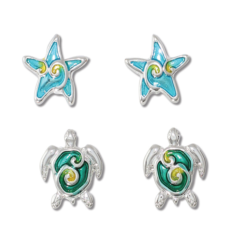 Shine Bright Starfish & Turtle Duo Stud Earrings

Make a statement with our colorful duo enamel turtles and starfish stud earrings.