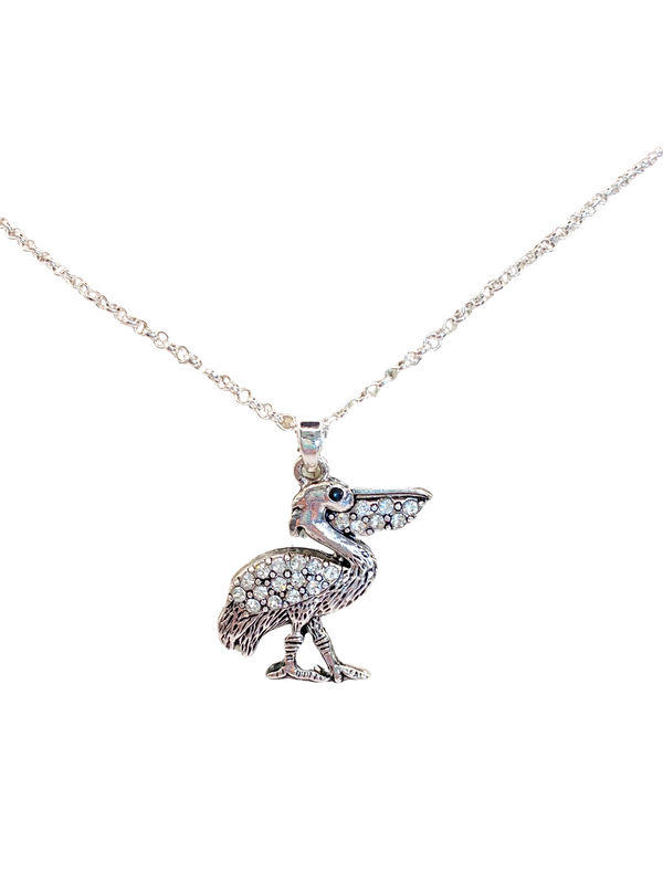 Crystal Studded Pelican Necklace - 18"

Make a statement with the fun crystal-studded Pelican necklace!