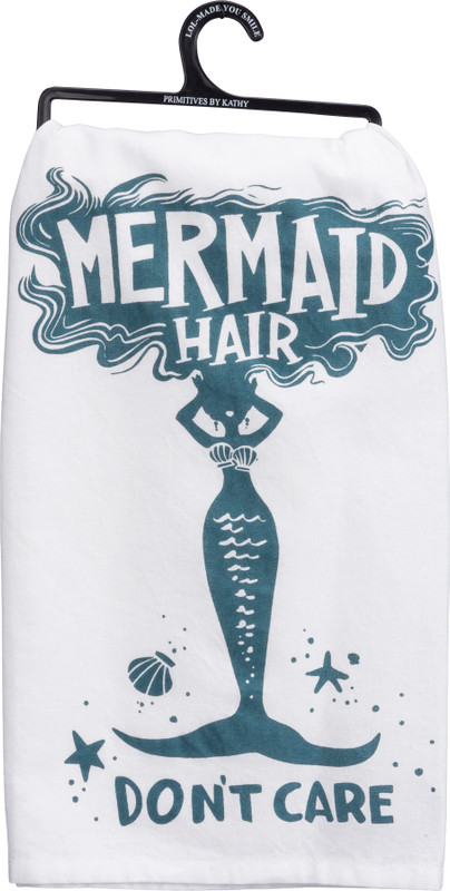 Mermaid Hair Don't Care Kitchen Towel

A blue and white cotton kitchen towel lending a "Mermaid Hair Don't Care" sentiment with a mermaid, big hair, and seashell designs. Machine-washable.

Dimensions:: 28" x 28"
Material:: Cotton