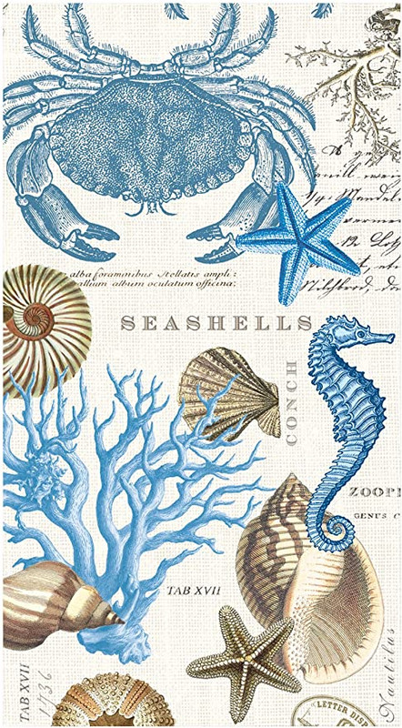 Michel Design Works - Seashore Design

15-Count package of sturdy 3-ply guest napkins
Folded size: 4.375 X 7.875-inches
Soft and sturdy 3-ply napkins
Sized for dinner, buffet, or for use in your powder room
Seashore icons decorate these napkins