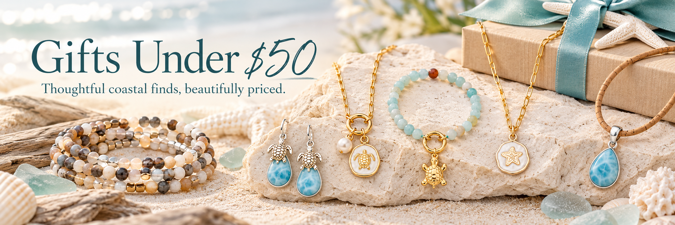 Gifts Under $50 at Crabby Mermaid - thoughtful coastal jewelry and ocean-inspired gifts