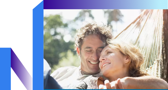 A couple relaxes in a hammock, enjoying the outdoors.