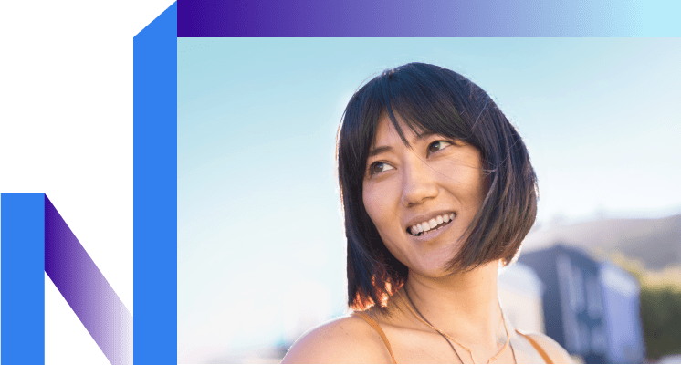 Woman looks over shoulder and isn't thinking about smoking