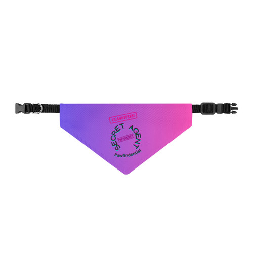 Secret Agency Logo Clip-on Pet Bandana | Pink Purple Gradient