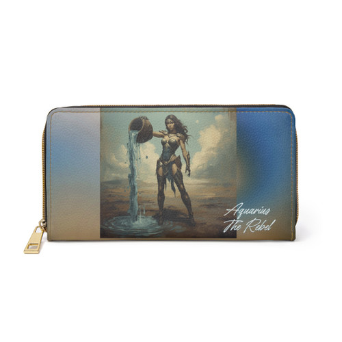 Aquarius "The Rebel "Archetype Zodiac Art Zipper Wallet | Water-Bearer Symbol