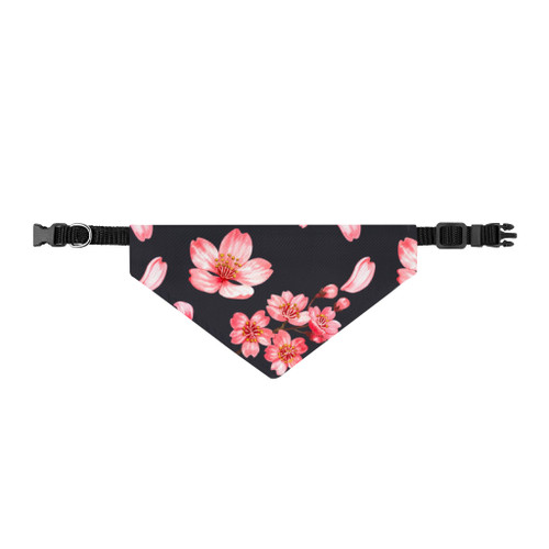 Pink Cherry Blossom Clip-on Bandana | Pet Collar Accessory